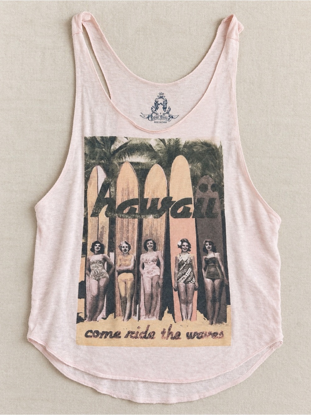 Bear Dance Hawaii Surf Graphic Tank Top Small